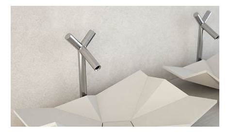 Vasque Origami Design à Poser Sans Trop Plein, Résine Blanche