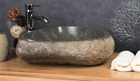Vasque de salle de bains ronde en pierre reconstituée