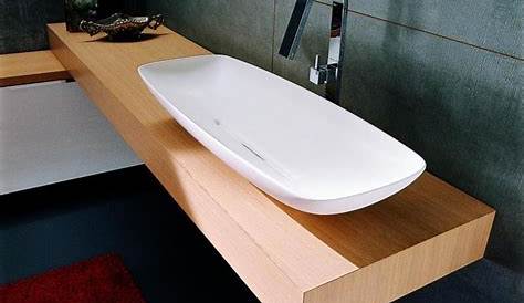 Vasque Posee Sur Plan Pierre Calacatta 141 Cm Salle De Bain