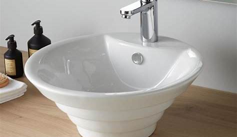 Vasque Ronde Blanche à Poser 38.5 Cm Céramique, Pure Fine
