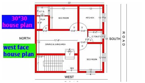 Vastu 30 45 West Face House Plan My Little Indian Villa 22R15 2BHK In x ( Facing