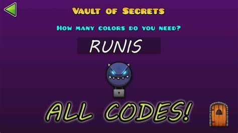 Todos los códigos descubiertos de Vault of Secrets Geometry Dash