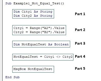 vba code filter not equal to