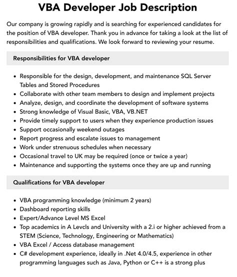 VBA Developer Freelance job in Singapore