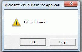 Vba Handle File Not Found Error