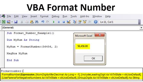 vba number format codes
