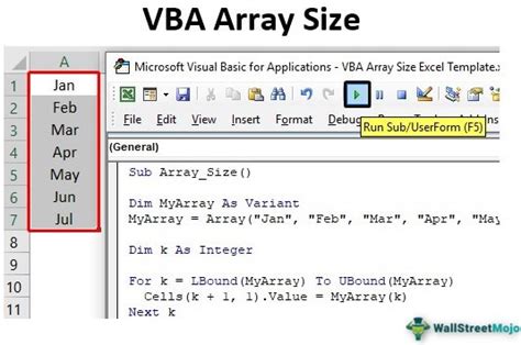 vba variable sized array