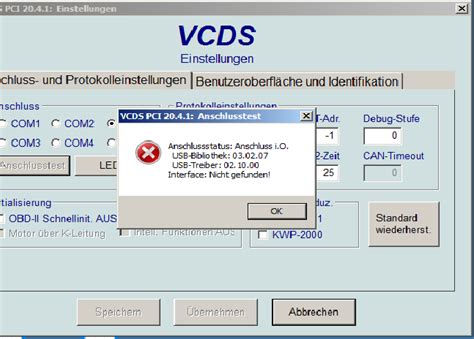 vcds interface nicht gefunden windows 10