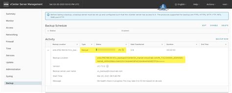 vcsa backup smb location is invalid