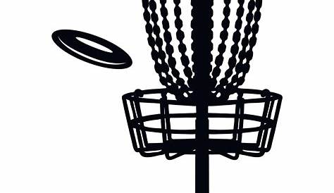 Design Freebies 123: Disc Golf Basket with Flying Disc - Free Vector