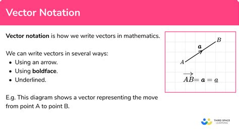 vector mathematical notation