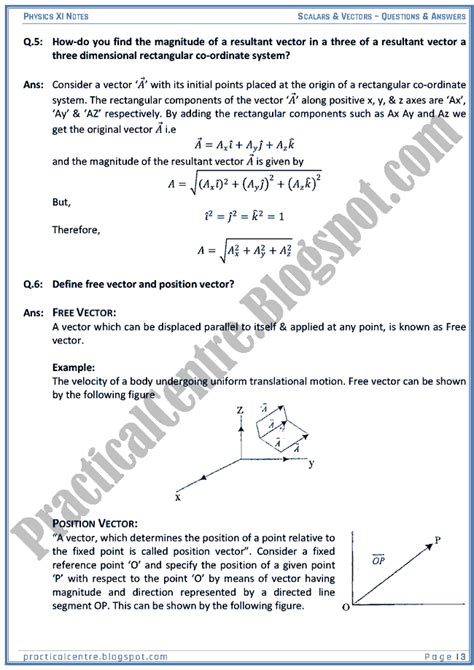 vector questions and answers class 11 physics pdf