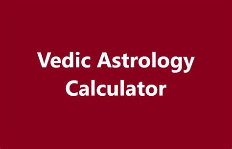 vedic chart calculator astro seek