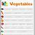 vegetables tracing worksheets