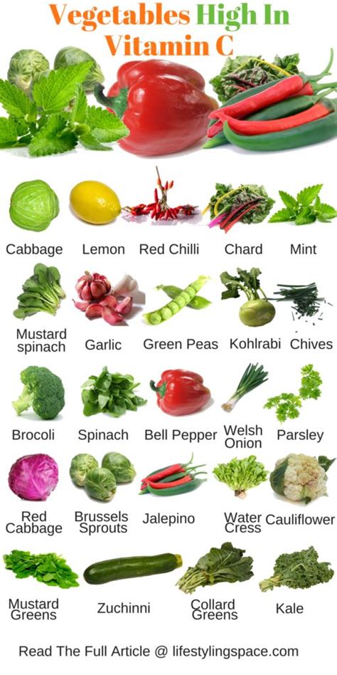 vegetables with vitamin c list