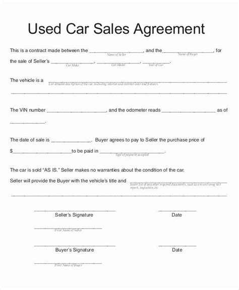 FREE 10+ Vehicle Sales Contract Samples Templates in PDF Google Docs