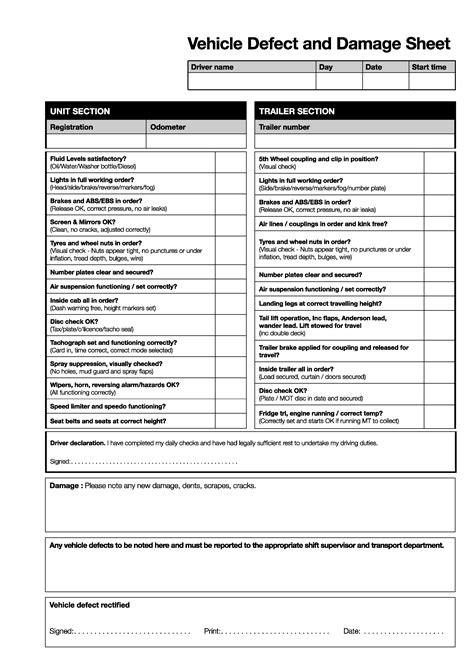 Vehicle Defect Form