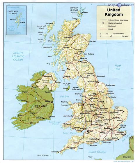 velka britanie mapa