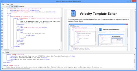 velocity template language examples