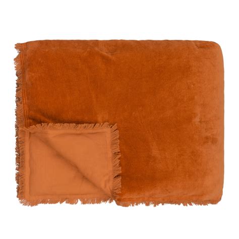 Velvet Bedspread Rust