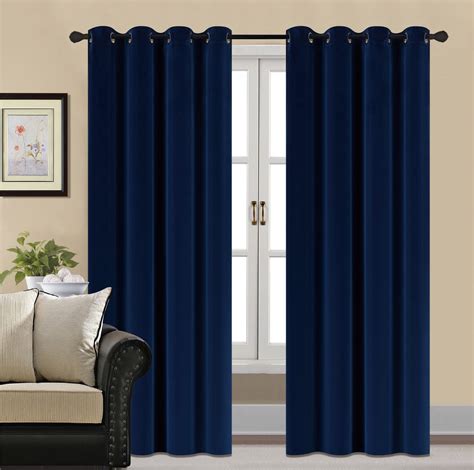 velvet navy curtain panel