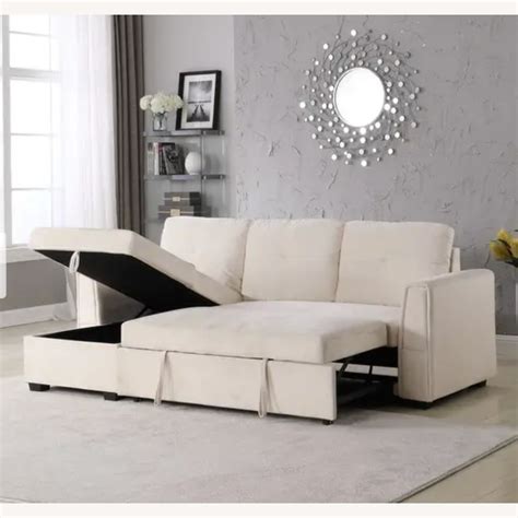 Velvet Sleeper Sofa With Chaise