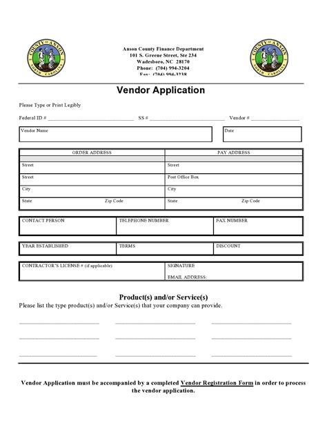 30 Free Vendor Application Forms (+Templates) TemplateArchive