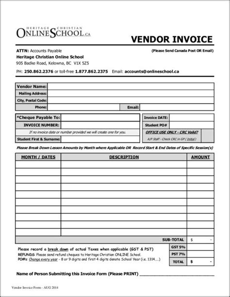Vendor Invoice Template in 2020 Invoice template, Templates, Invoicing