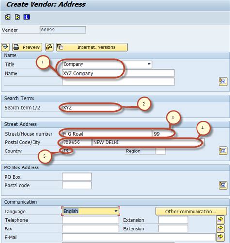 vendor swift code table in sap