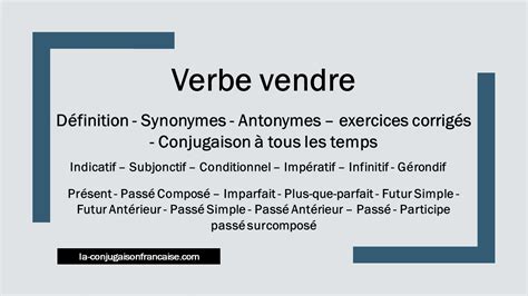 vendre meaning in english