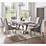 Venice 180cm Marble Dining Table and 6 black tall scrollback chairs