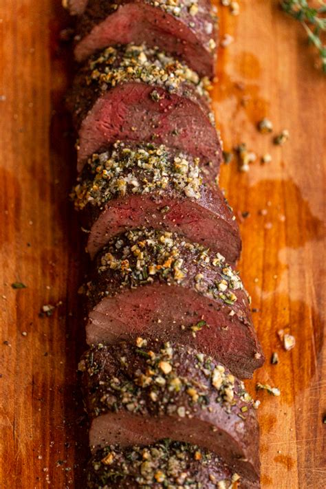 Venison Backstrap with Roasted Garlic and Thyme