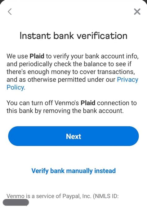 Venmo Bank Verification