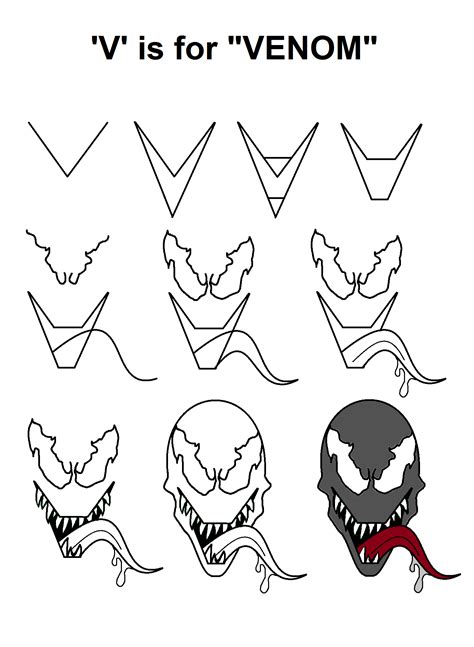How to Draw Venom Really Easy Drawing Tutorial How to