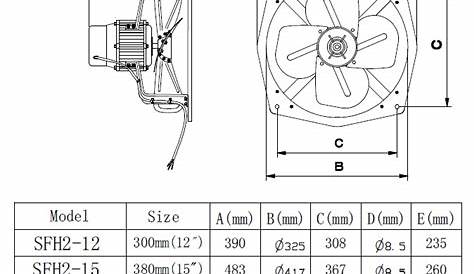 200mm Exhaust Fan Dimensions