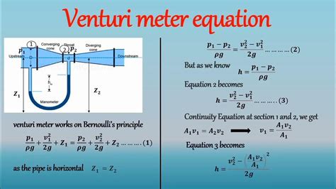 venturi meter velocity equation