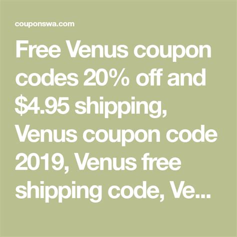 Venus Coupon Code October 2020