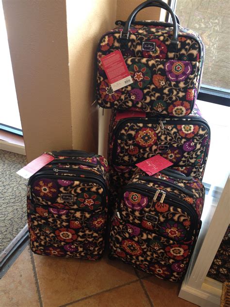 vera bradley quilted luggage set