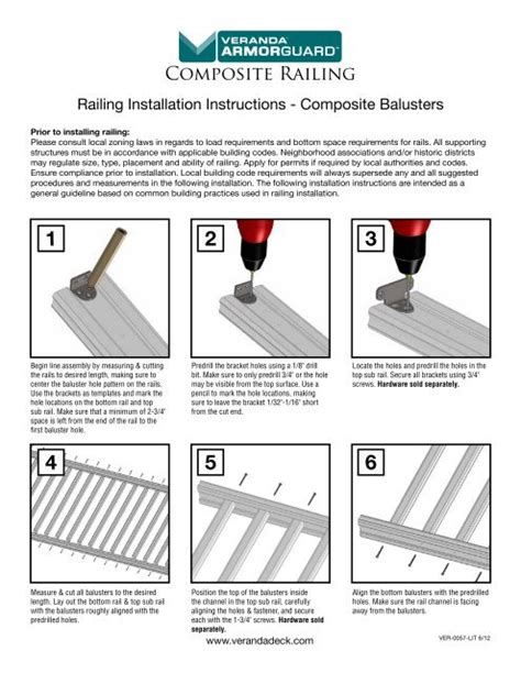 veranda railing installation instructions