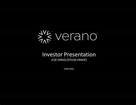 verano holdings vrnof