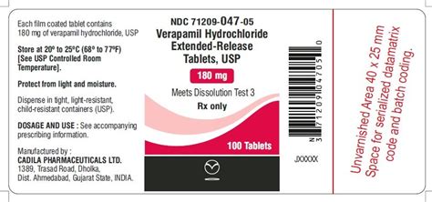 verapamil 180 mg extended release