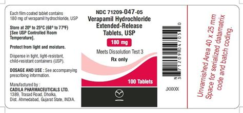 verapamil hcl er 180 mg tablet