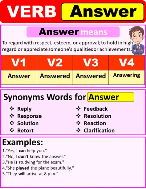 verb forms examples with answers