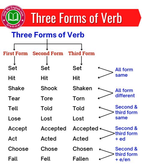 verb second and third form of read