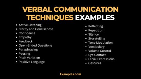 Verbal Communication Techniques Examples