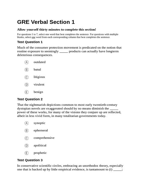 verbal section of gre