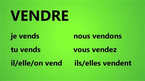 verbe vendre en anglais