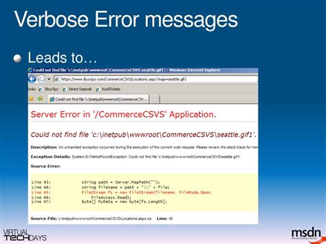 verbose error messages example