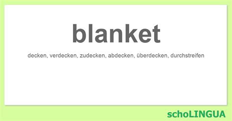 Verbs For Blanket