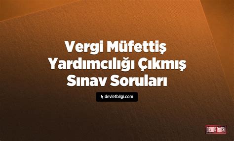 vergi müfettiş yardımcılığı sınavı